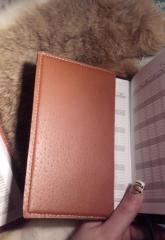 A6 diary cover lined with tan pigskin