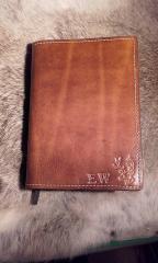 Custom A6 diary cover timber brown