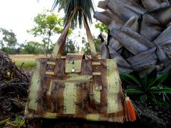 Yellow snake print Tote