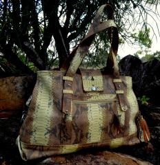 Front of Yellow snake bag