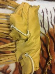 Over the shoulder deer skin bag with 2 pouches