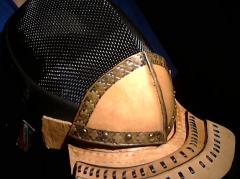 Fencing mask overlay (chin with throat plate)