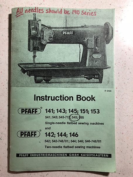 Pfaff 545 Needle Question - Leather Sewing Machines - Leatherworker.net