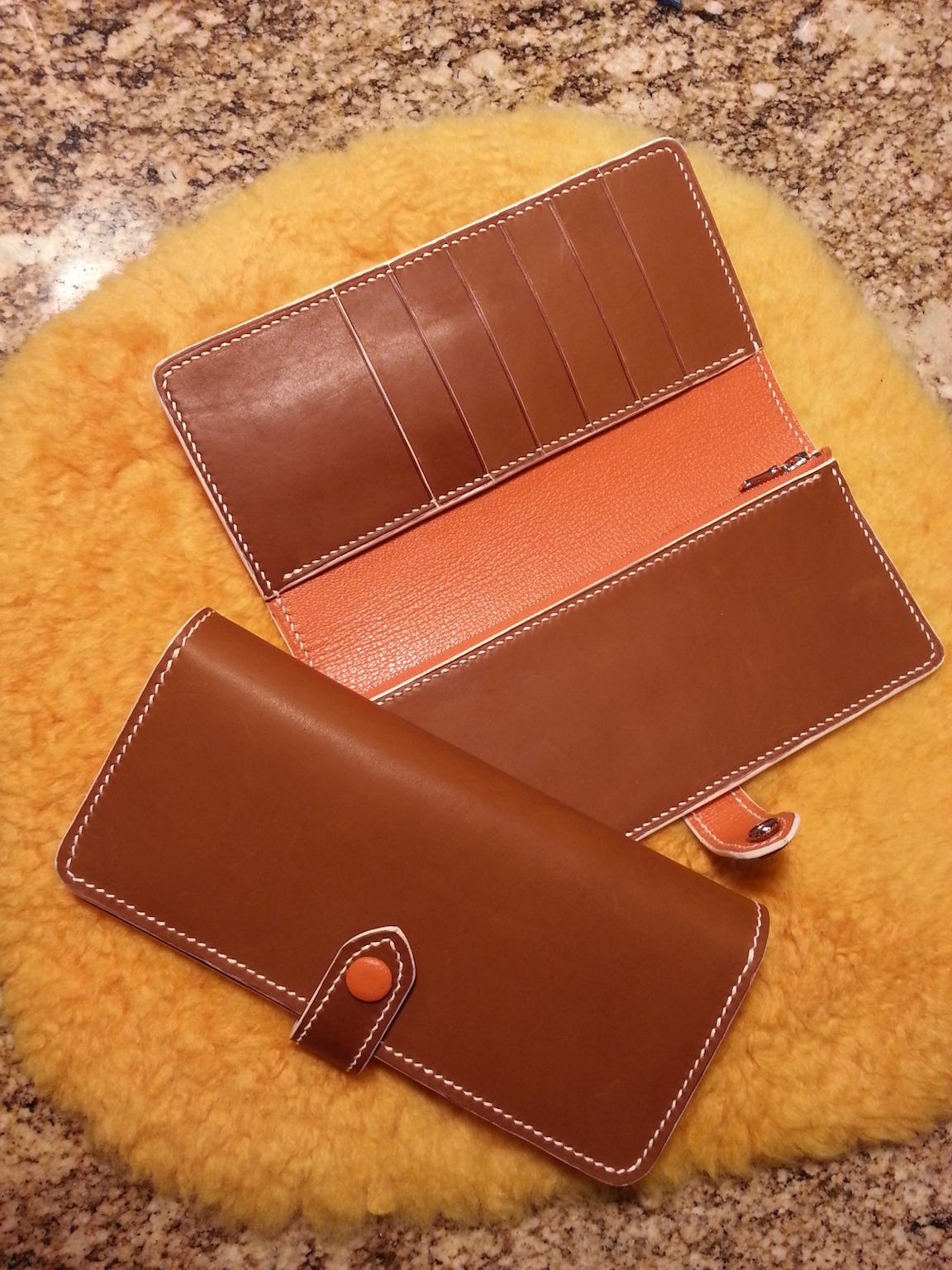 Long Wallet, working with Barenia and Chevre Chagrin - Purses