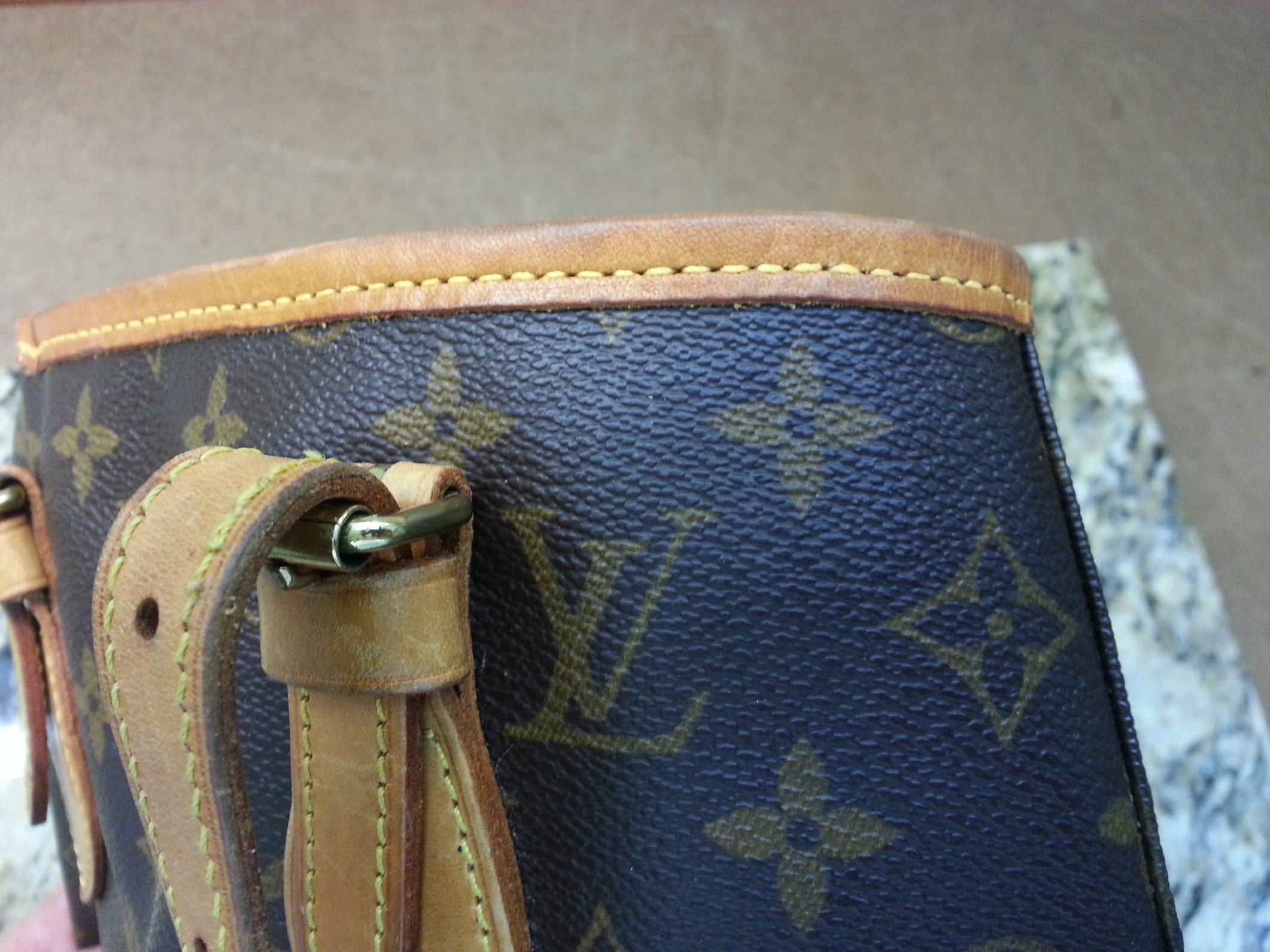 Louis Vuitton // Handbag / Gold Hardware / Restored / Yellow Thread