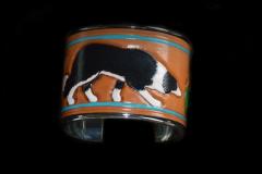 Tooled Border Collie Cuff Bracelet