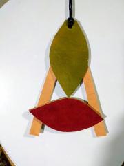 trying geometrical forms in leather