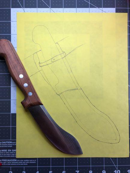 leather sheath template