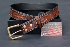 Tooled oak leaf belt