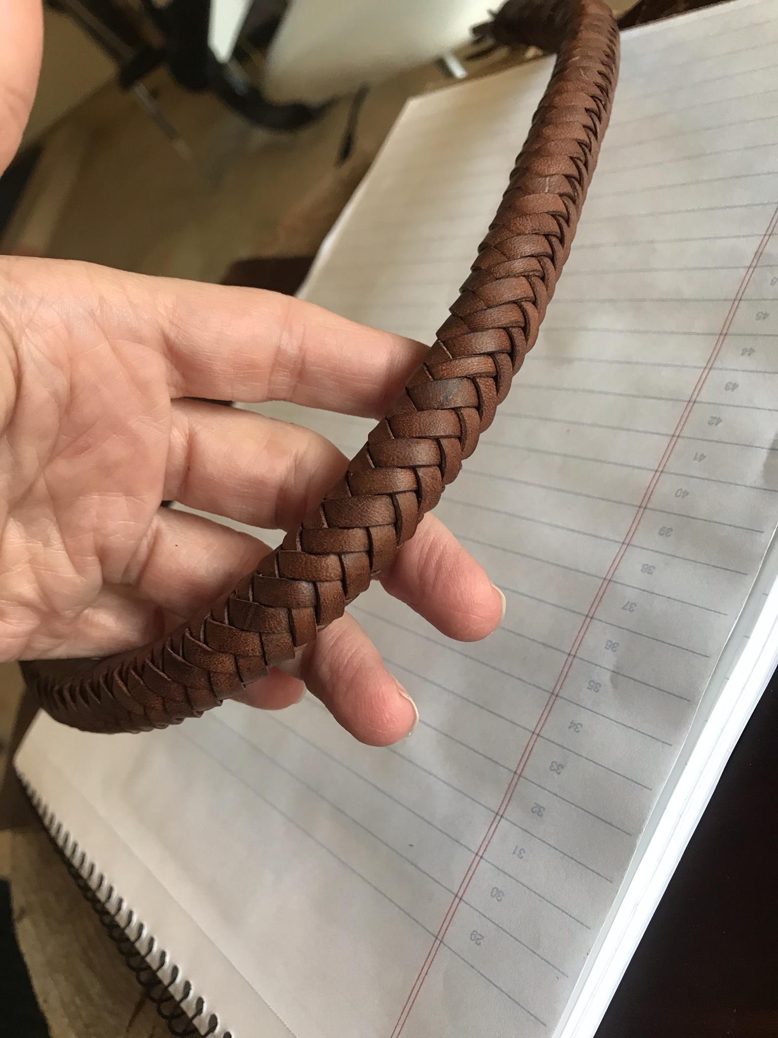 Bag handles braided faux leather 30cm - 3 pairs | De Bondt
