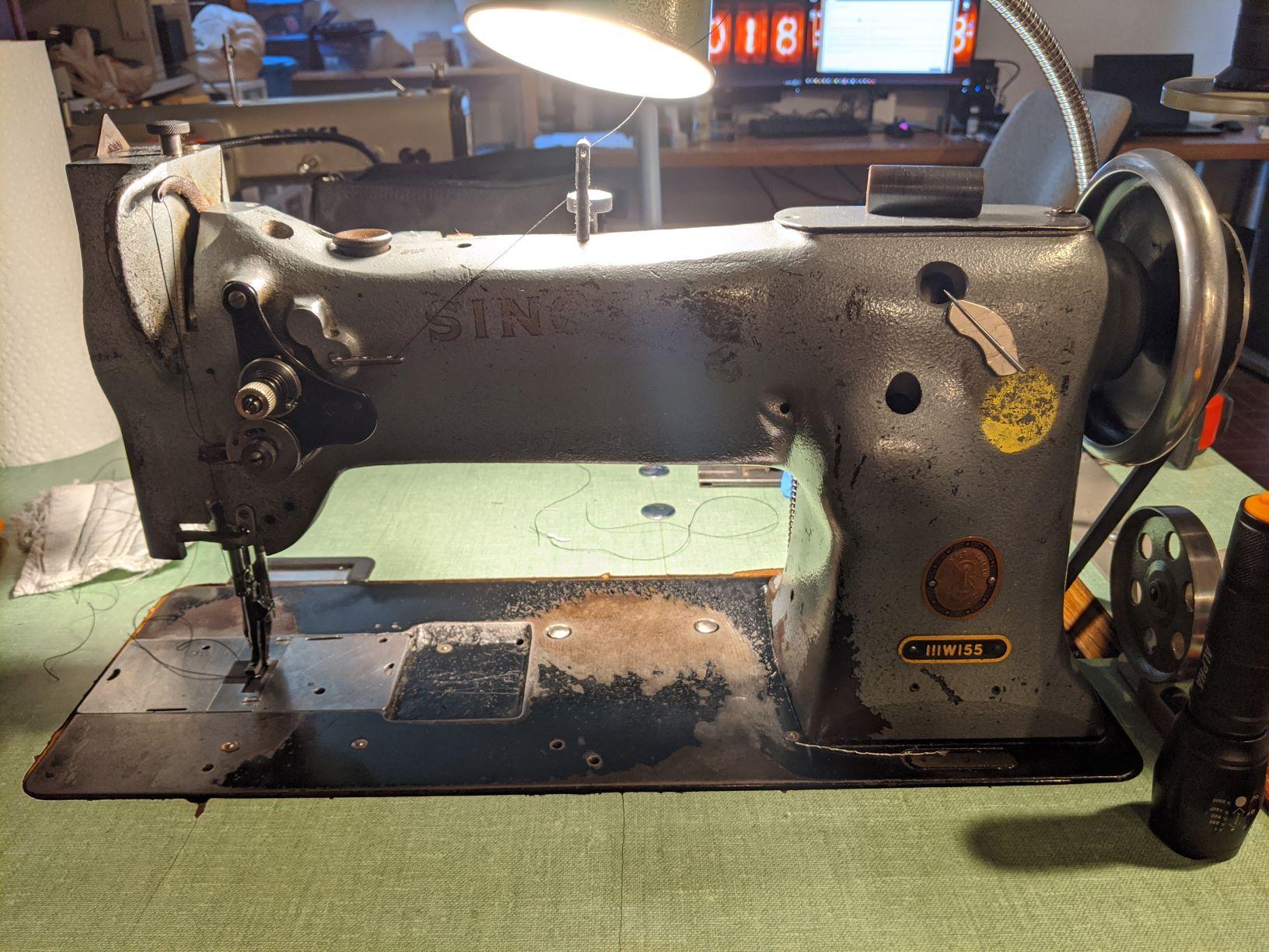 Singer Used Industrial Straight Stitch Machines, featuring model 111w155
