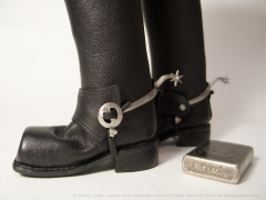 18th-century leather boots (replica) for a bjd doll.