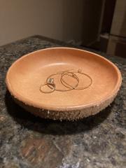 Veg-tan leather bowl
