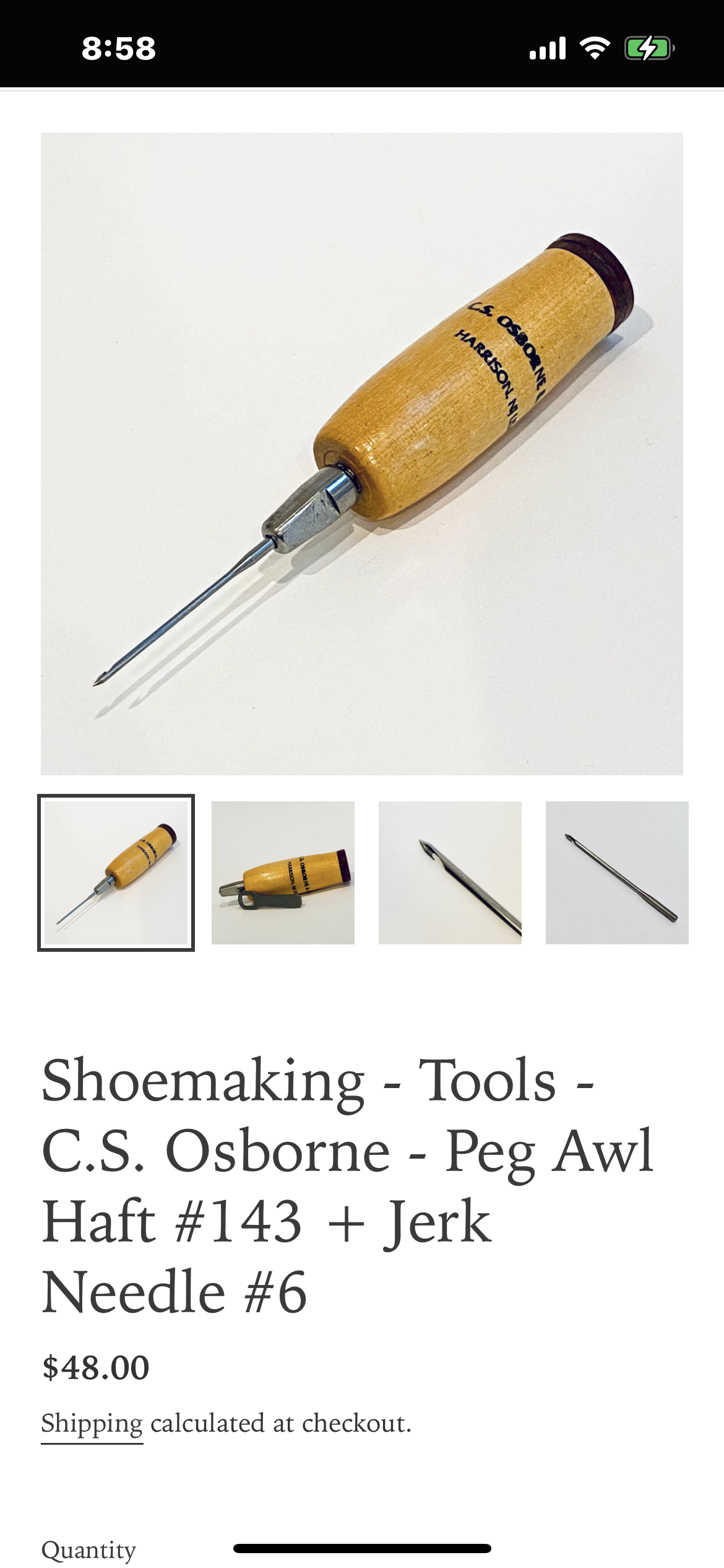 Leather Sewing Awl, Leather Needles - C.S. Osborne